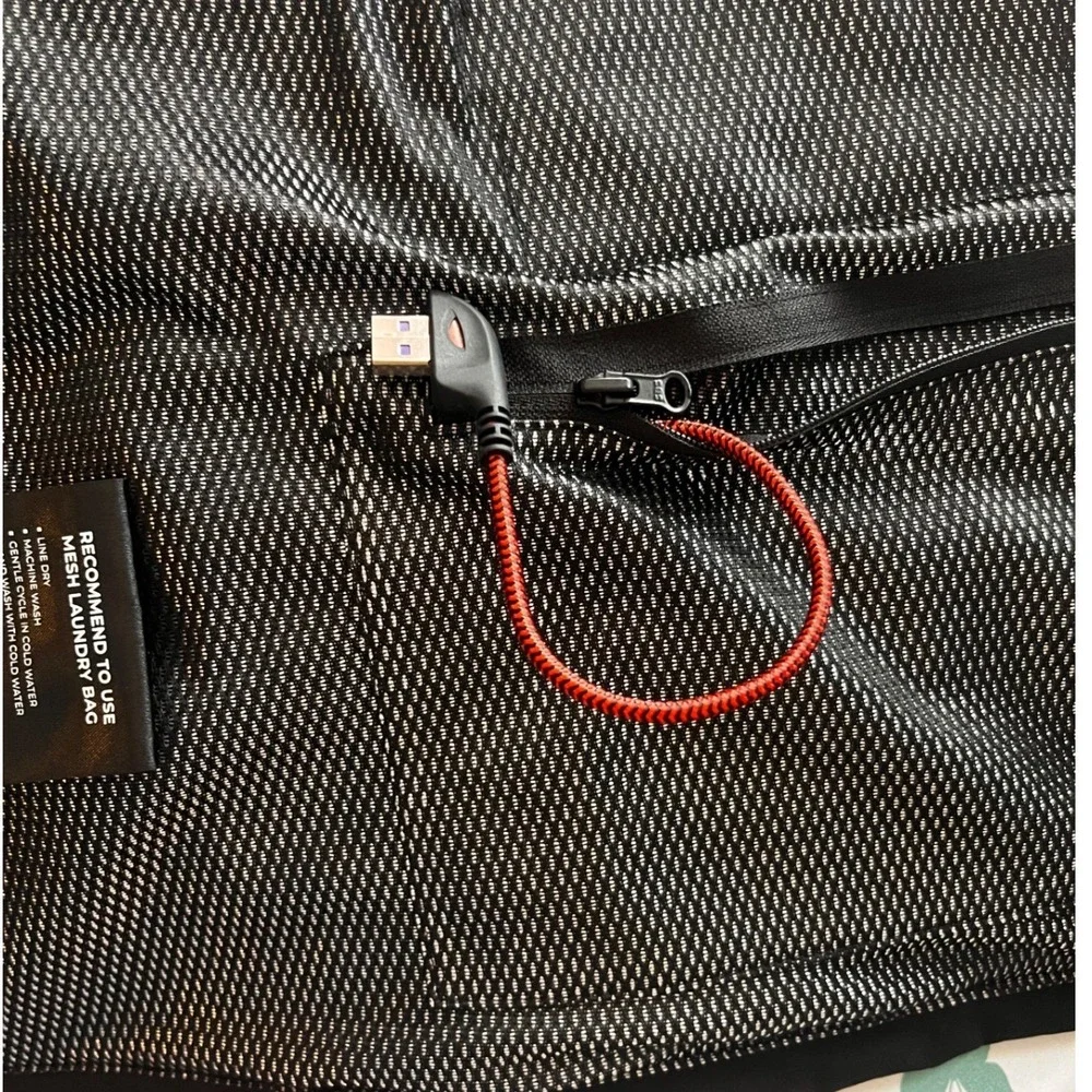 NWOT DOACE Black All-Area Heated Vest USB Powered Size 3XL Full Zip Mesh Lining